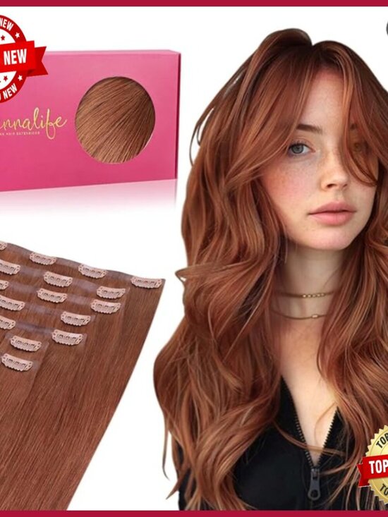16 Inch Human Hair Clip-In Extensions, 130g 7pcs, Seamless PU Skin Weft main image 4